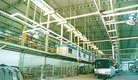 揚(yáng)州客車(chē)制造總廠(chǎng)車(chē)聯(lián)合生產(chǎn)廠(chǎng)房?jī)?nèi)景